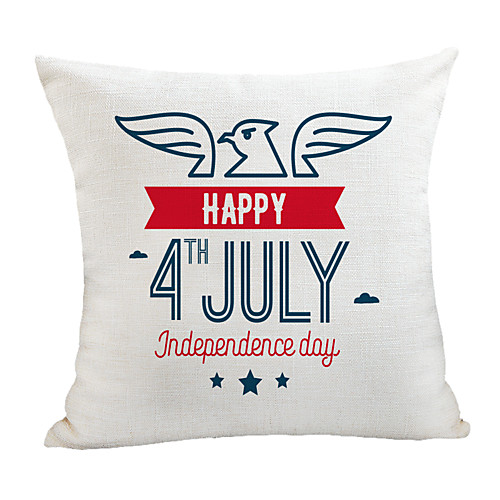 

Double Side Print Independence Day Cushion Cover 1PC Faux Linen Soft Square Throw Pillow Cover Cushion Case Pillowcase for Sofa Bedroom 45 x 45 cm (18 x 18 Inch) Superior Quality Machine Washable