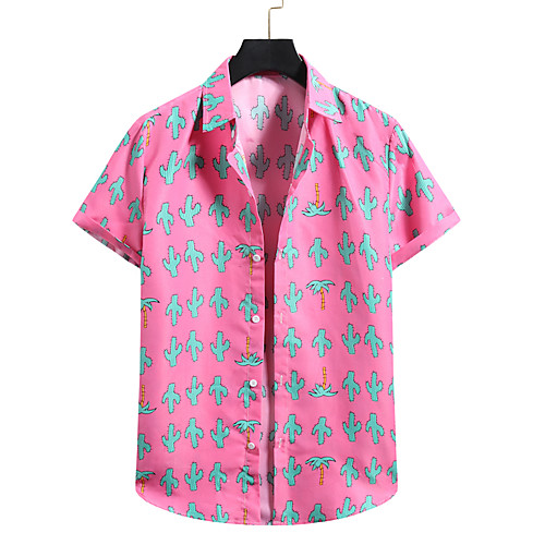 

Men's Shirt Other Prints Plants Print Short Sleeve Casual Tops Hawaiian A