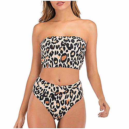 

Women's Bikini 2 Piece Swimsuit High Waist Push Up Dot Leaf Black And White Screen Color Green leaves Blue print Grey print Swimwear Bathing Suits New Casual Sexy / Sweet / Padded Bras / Beach