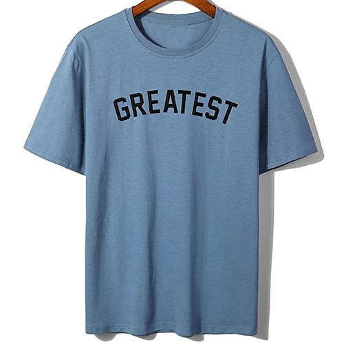 

Men's Unisex Tee T shirt Shirt Hot Stamping Text Graphic Prints Plus Size Print Short Sleeve Casual Tops 100% Cotton Basic Designer Big and Tall Round Neck Blue Red Black / Summer