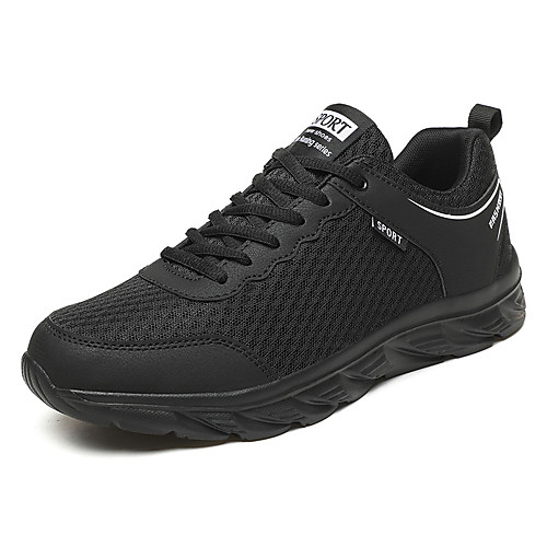 

Men's Trainers Athletic Shoes Sporty Daily Outdoor Running Shoes Mesh Breathable Black / White Black Light Grey Spring Summer