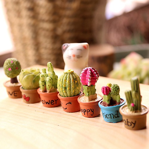 

Mini Cactus Decoration Resin Modern Waterproof Home Decoration Gift 7 Pieces