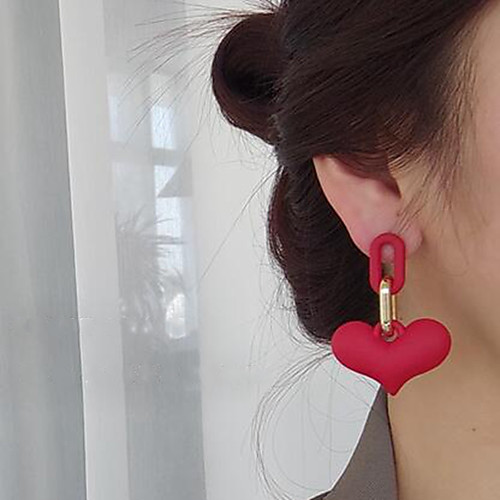 

Women's Stud Earrings Sweet Heart Sweet Earrings Jewelry Blue / Red / Rose Red For Date Festival 1 Pair