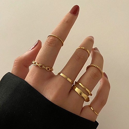 

Women's Ring Set Retro Stylish Simple European Earrings Jewelry Gold For Party Evening Street Prom Festival