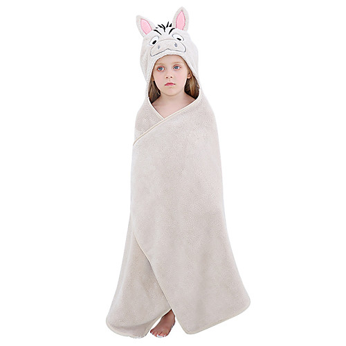 

Coral Velvet Bathrobe Children Cartoon Animal Soft Absorbent Beach Towel Baby Blanket Shawl Bath Towel