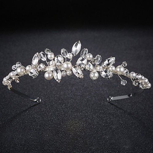 

Luxury Wedding Alloy Headpiece with Glitter / Pearls / Crystals 1 Piece Wedding / Special Occasion Headpiece