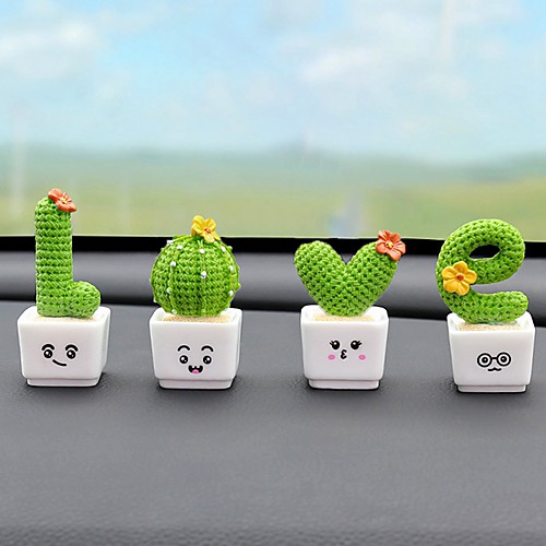 

Set of 4pcs Decorative Objects Resin Modern Contemporary Waterproof for Home Decoration Gifts Love Shape Cactus