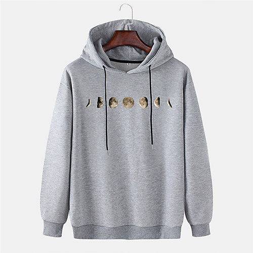 

Men's Pullover Hoodie Sweatshirt Graphic Prints Moon 3D Hooded Sports & Outdoor Daily Sports Hot Stamping Basic Casual Hoodies Sweatshirts Long Sleeve Yellow Blushing Pink Gray