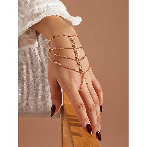 

Women's Ring Bracelet / Slave bracelet Bracelet Layered Princess Fashion European Rhinestone Bracelet Jewelry Gold For Gift Prom Date Birthday