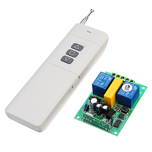 

433Mhz AC 220V 2ch RF Wireless Remote Control Motor Switch 2CH Receiver Transmitter For Motor Garage Door Projection Screen