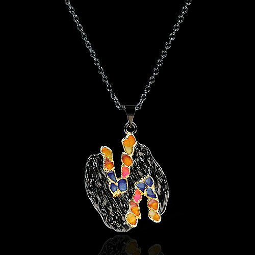 

Women's Necklace Color Block Floral / Botanicals Artistic Unique Design European Boho Brass Black 50 cm Necklace Jewelry 1pc For Street Gift Beach Festival