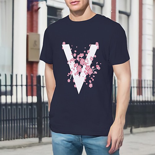 

Men's Unisex T shirt Hot Stamping Floral Graphic Prints Letter Plus Size Print Short Sleeve Daily Tops 100% Cotton Basic Casual White Black Blushing Pink
