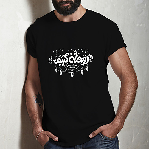 

Men's Unisex Tee T shirt Hot Stamping Symbol Graphic Prints Plus Size Print Short Sleeve Casual Tops Cotton Basic Fashion Designer Big and Tall Black