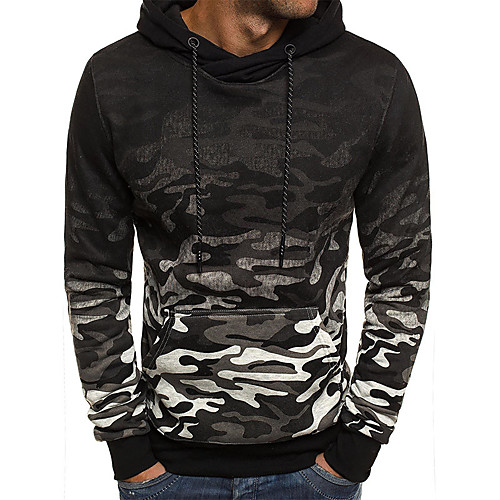 

Men's Pullover Hoodie Sweatshirt Color Block Hooded Daily Going out Weekend Other Prints Casual Streetwear Hoodies Sweatshirts Long Sleeve Light gray Dark Gray Red