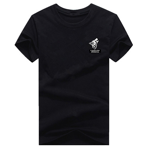 

Men's Unisex Tee T shirt Hot Stamping Graphic Prints Wolf Letter Plus Size Print Short Sleeve Casual Tops Cotton Basic Fashion Designer Big and Tall White Black Light gray