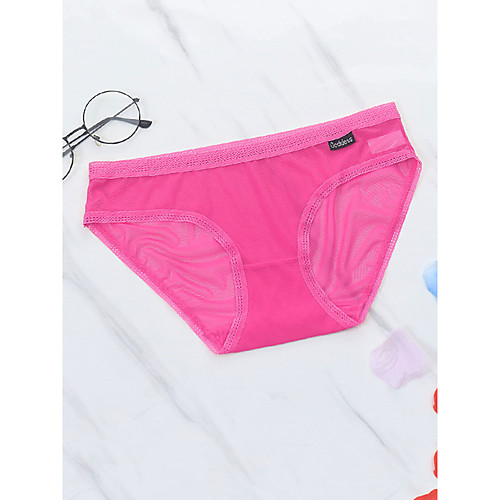 

Women's Lace Brief Micro-elastic Low Waist 1 PC Yellow One-Size