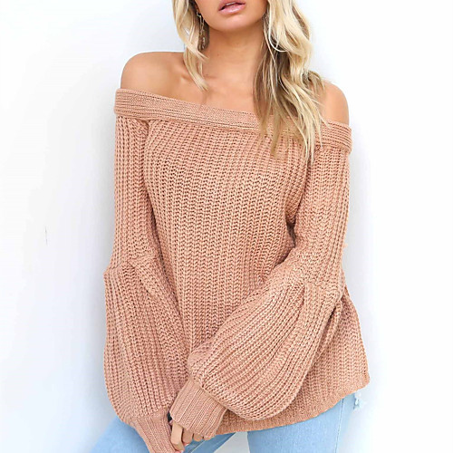 

Women's Solid Color Cardigan Long Sleeve Sweater Cardigans Round Neck Card powder White