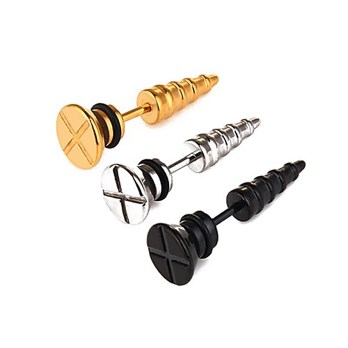 

Men's Earrings Classic Holiday Birthday Stylish Simple Stainless Steel Earrings Jewelry Silver / Gold / Black For Street Formal Date Festival 1pc