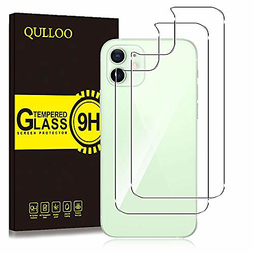 

qulloo back protective film compatible with for 12 mini, [2 pieces] rear protective film 9h full cover back film anti-scratch clear back film for 12 mini