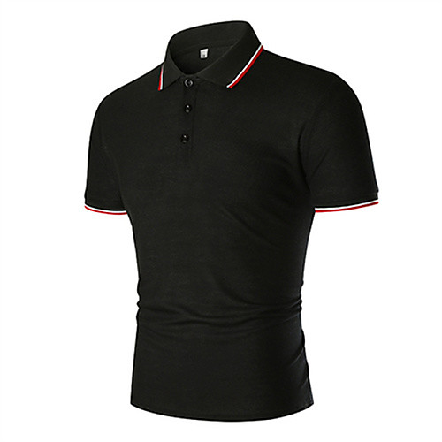

Men's Golf Shirt Tennis Shirt Color Block Short Sleeve Casual Tops Casual Fashion V Neck White Black Red