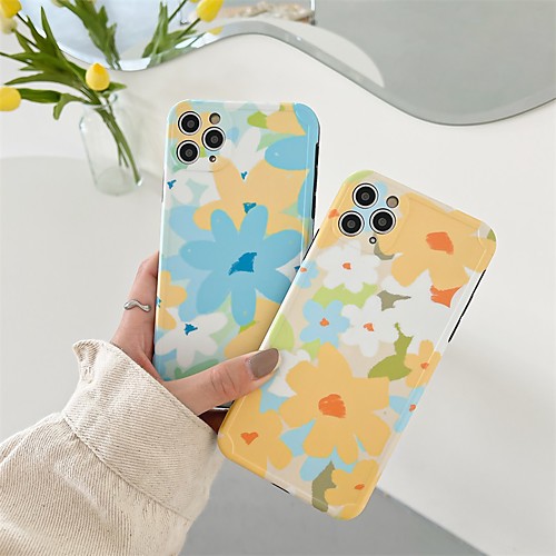 

Phone Case For Apple Back Cover iPhone 12 Pro Max 11 SE 2020 X XR XS Max 8 7 Shockproof Dustproof Geometric Pattern Flower TPU