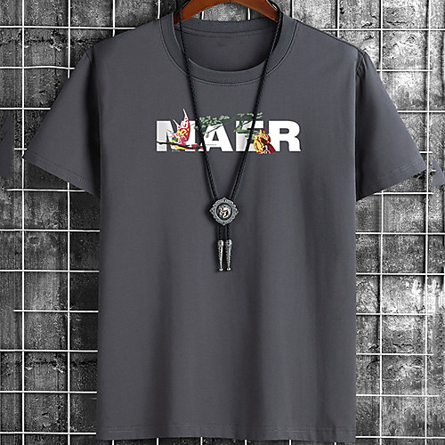 

Men's Unisex Tee T shirt Hot Stamping Graphic Prints Letter Plus Size Print Short Sleeve Casual Tops Cotton Basic Fashion Designer Big and Tall White Black Khaki