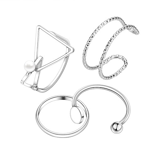 

Ring Set Silver Alloy European Trendy Hippie 4pcs One Size