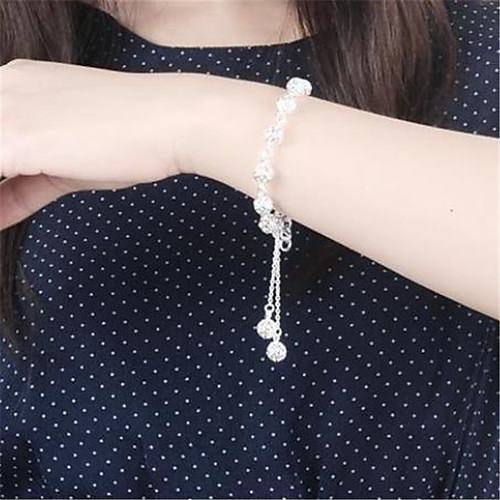 

Women's Chain Bracelet Tennis Bracelet Bracelet Classic Fashion Fashion Trendy Casual / Sporty Korean Cute Copper Bracelet Jewelry Silver For Sport Gift Date Birthday Festival / Silver Plated