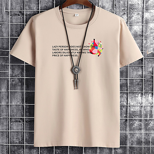 

Men's Unisex Tee T shirt Hot Stamping Graphic Prints Letter Plus Size Print Short Sleeve Casual Tops Cotton Basic Fashion Designer Big and Tall White Black Khaki