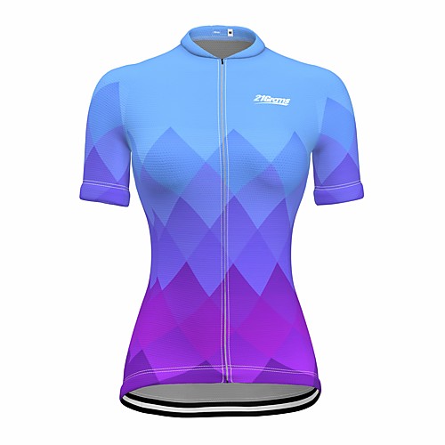 

21Grams Women's Short Sleeve Cycling Jersey Summer Spandex Polyester Blue Bike Jersey Top Mountain Bike MTB Road Bike Cycling Quick Dry Moisture Wicking Breathable Sports Clothing Apparel / Stretchy