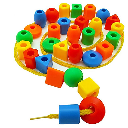 

50pcs Beads Toys Geometric figurebeads Stringing Threading Beads Game Education Toy for Baby Kids Children Crafts Beads Toy