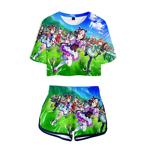 

Inspired by Pretty Derby Cosplay Cosplay Costume Outfits Terylene 3D 2 Piece Printing Shorts For Women's / Men's