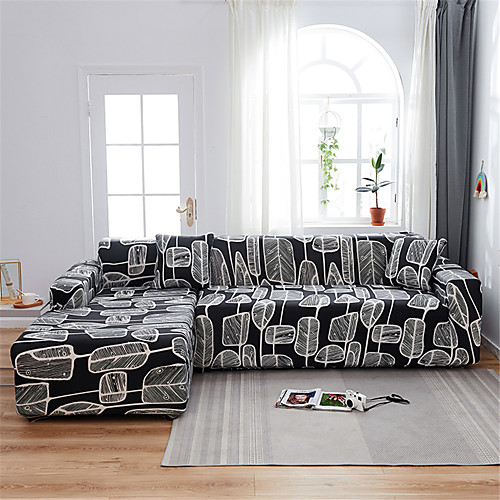 

Print Dustproof Stretch Slipcovers Stretch Sofa Cover Super Soft Fabric Couch Cover Fit For 1 to 4 Cushion Couch And L Shape Sofa (You will Get 1 Throw Pillow Case as free Gift)