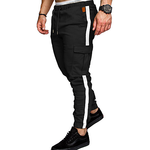 

Men's Chino Pants Pants Color Block Black Khaki Gray