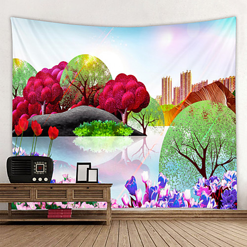 

Wall Tapestry Wall Hanging Art Deco Blanket Curtain Hanging at Home Bedroom Living Room Decoration Beautiful Scenery Lake Trees