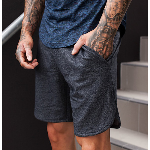 

Men's Classic Style Shorts Pants Solid Color Black Light Grey Dark Gray