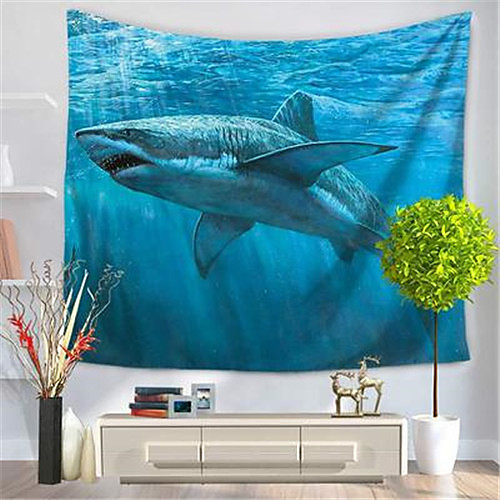 

Wall Tapestry Art Decor Blanket Curtain Hanging Home Bedroom Living Room Decoration Shark Ocean