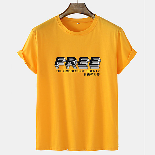 

Men's Unisex Tee T shirt Hot Stamping Graphic Prints Letter Short Sleeve Casual Tops 100% Cotton Basic Fashion Designer Comfortable Blue Yellow Blushing Pink