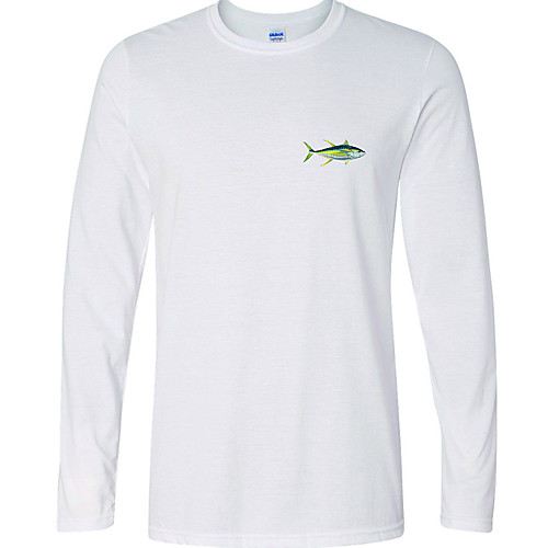 

CAWANFLY Men's Fishing Shirt Outdoor Long Sleeve UPF50 Quick Dry Breathable Sweat wicking Top Autumn / Fall Spring Summer Athleisure Fishing Camping & Hiking White / Micro-elastic / Animal