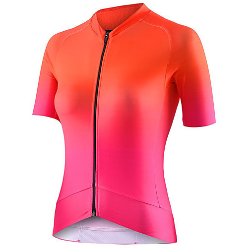 

21Grams Women's Short Sleeve Cycling Jersey Summer Spandex Polyester Red Gradient Bike Jersey Top Mountain Bike MTB Road Bike Cycling Quick Dry Moisture Wicking Breathable Sports Clothing Apparel