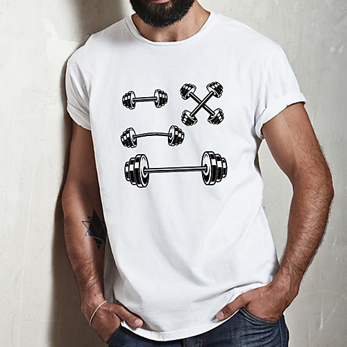 

Men's Unisex Tee T shirt Hot Stamping Graphic Prints Plus Size Print Short Sleeve Casual Tops Cotton Basic Fashion Designer Big and Tall White