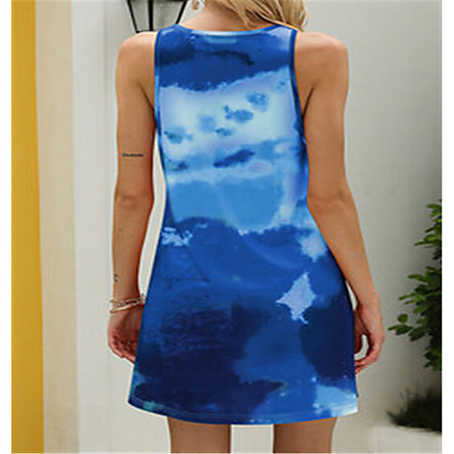 

Women's A Line Dress Knee Length Dress Purple Orange Peacock Blue Sleeveless Solid Color Summer Casual / Daily 2021 S M L XL XXL