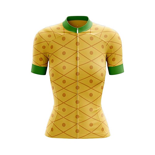 

21Grams Women's Short Sleeve Cycling Jersey Summer Spandex Polyester Yellow Hawaii Fruit Bike Jersey Top Mountain Bike MTB Road Bike Cycling Breathable Reflective Strips Back Pocket Sports Clothing