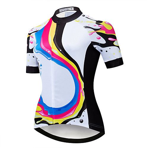 

21Grams Women's Short Sleeve Cycling Jersey Summer Spandex Polyester White Bike Jersey Top Mountain Bike MTB Road Bike Cycling Quick Dry Moisture Wicking Breathable Sports Clothing Apparel / Stretchy