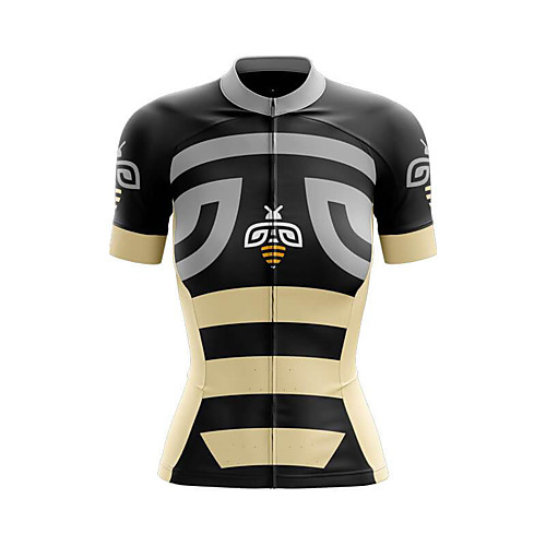 

21Grams Women's Short Sleeve Cycling Jersey Summer Spandex Polyester Black Stripes Bike Jersey Top Mountain Bike MTB Road Bike Cycling Quick Dry Moisture Wicking Breathable Sports Clothing Apparel