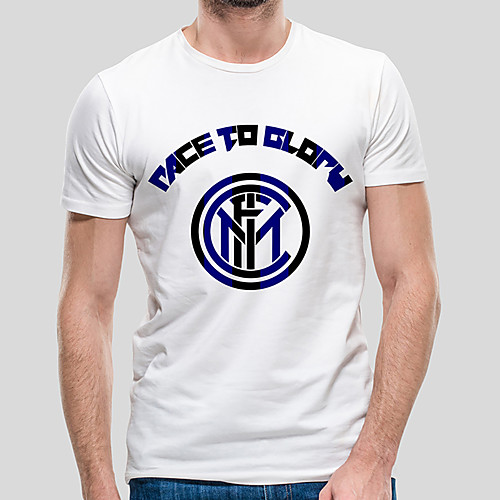 

Men's Unisex Tee T shirt Hot Stamping Circle Graphic Prints Letter Plus Size Print Short Sleeve Casual Tops Cotton Basic Fashion Designer Big and Tall White