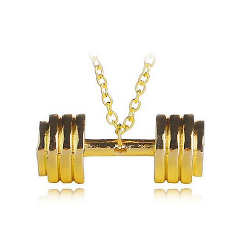 

Dumbbell Pendant Necklace Boxing Gloves Punk Rock Alloy Silver 50 cm Necklace Jewelry 1pc For Festival