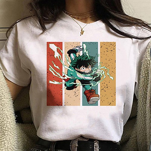 

Inspired by My Hero Academia / Boku No Hero Cosplay Anime Cartoon Polyester / Cotton Blend Print Harajuku Graphic Kawaii T-shirt For Women's / Men's