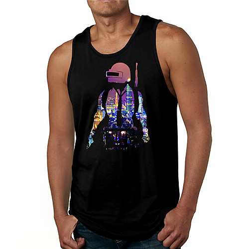 

Men's Tank Top Undershirt 3D Print Graphic Prints City Landscape Print Sleeveless Daily Tops Casual Designer Big and Tall Black