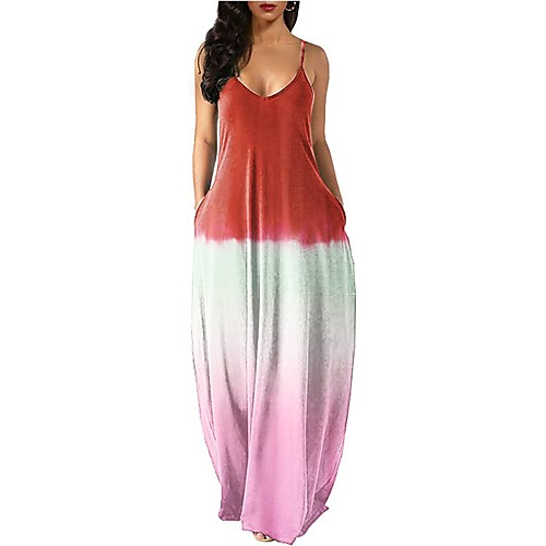 

Women's Strap Dress Maxi long Dress Navy White flower Blue flower Green Orange Black Sleeveless Pattern Summer Casual / Daily 2021 S M L XL 2XL